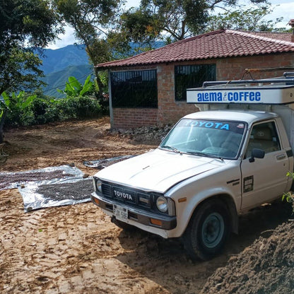Alema Coffee truck at Finca Alema, Ecuador